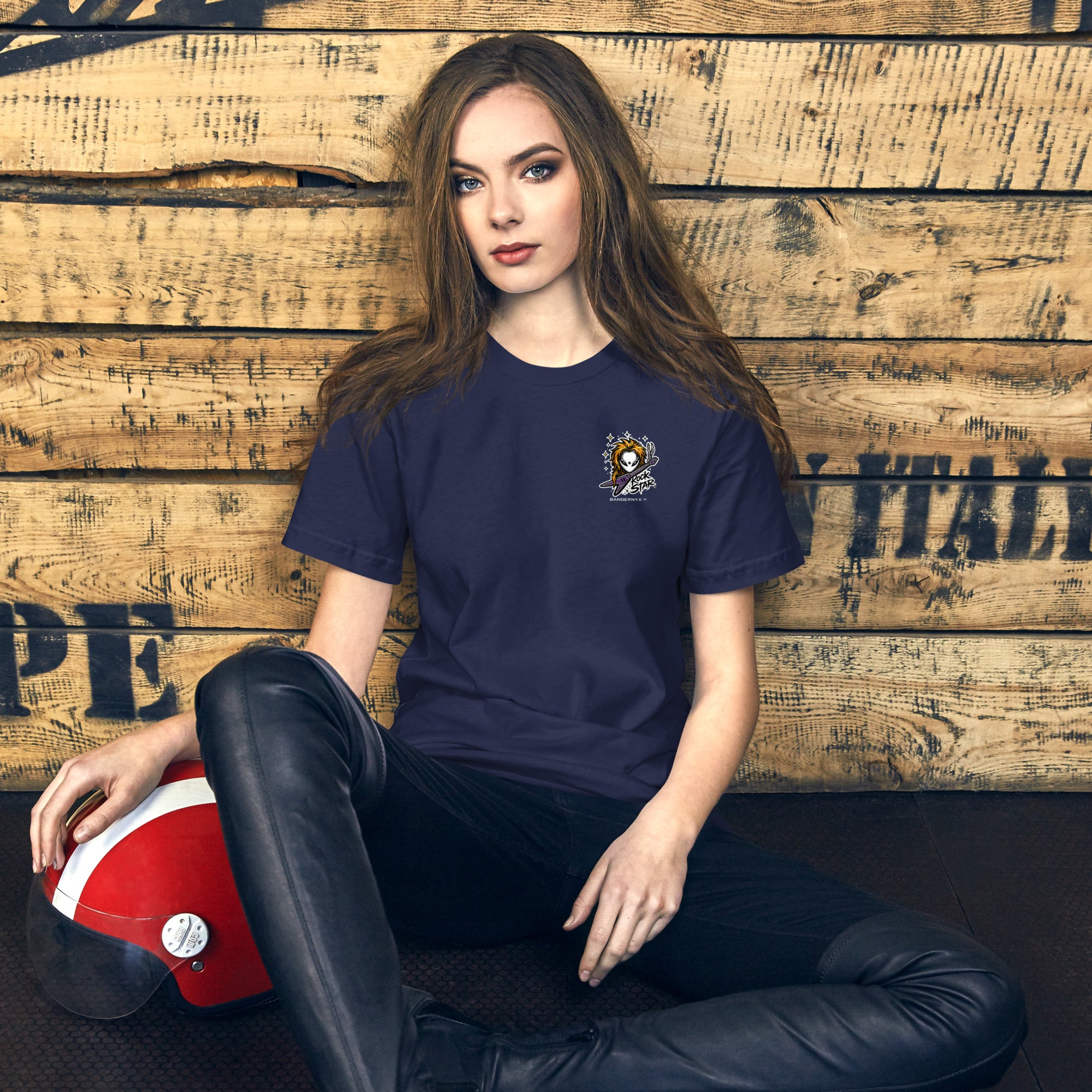 Navy Tee with Rockstar Alien